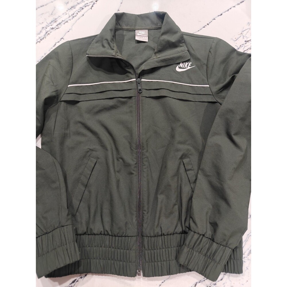 Nike Vintage Windbreaker Jacket Dark Green Full Zip Fits Women Small